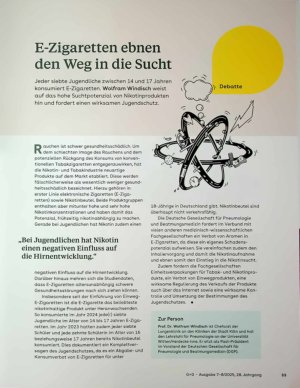 Vorschauseite 1: E-Zigaretten ebnen den Weg in die Sucht