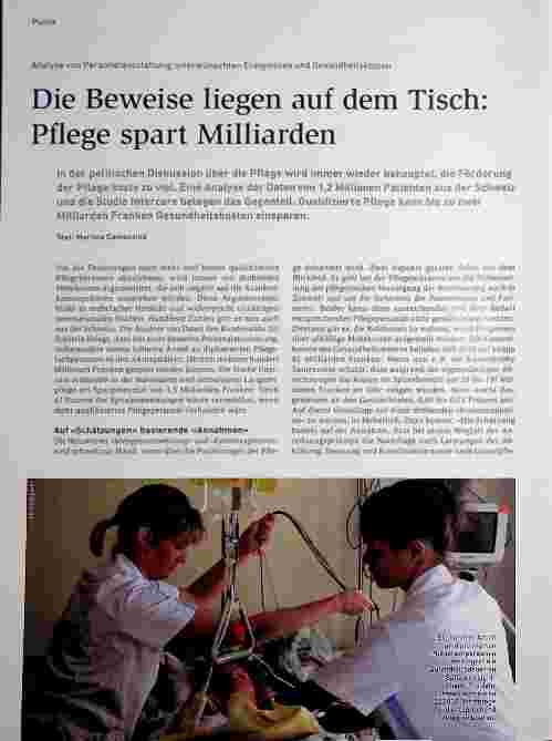 Vorschauseite 1: Die Beweise liegen auf dem Tisch: Pflege spart Milliarden.