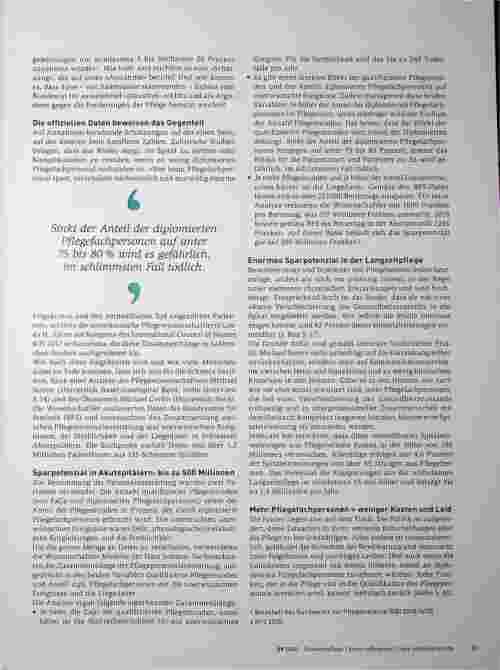 Vorschauseite 2: Die Beweise liegen auf dem Tisch: Pflege spart Milliarden.