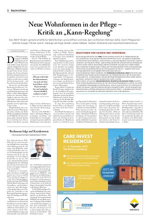 Vorschauseite 1: Neue Wohnformen in der Pflege – Kritik an „Kann-Regelung“