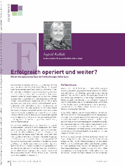 Vorschauseite 1: Erfolgreich operiert und weiter?