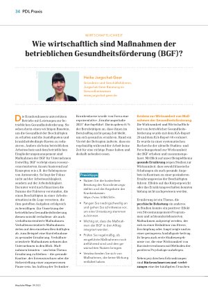 Vorschauseite 1: Wie wirtschaftlich sind Maßnahmen der betrieblichen Gesundheitsförderung (BGF)?