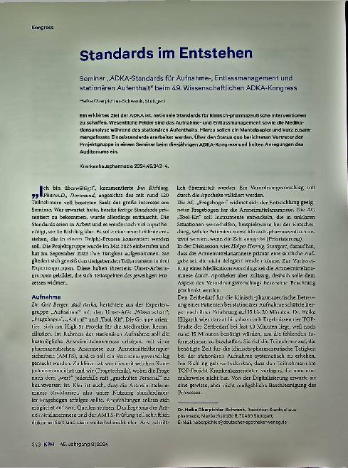Vorschauseite 1: Standards im Entstehen