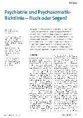 Vorschauseite 1: Psychiatrie und Psychosomatik Richtlinie - Fluch oder Segen?