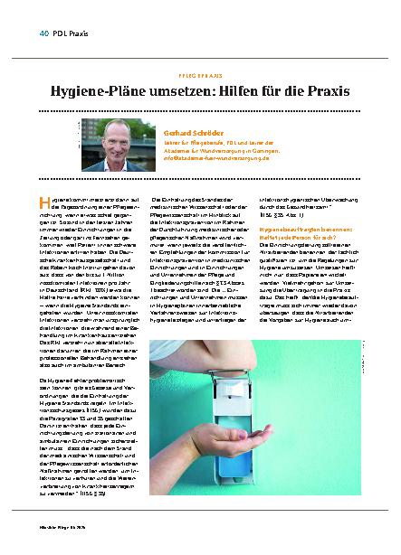 Vorschauseite 1: Hygiene-Pläne umsetzen: Hilfen für die Praxis