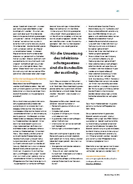 Vorschauseite 2: Hygiene-Pläne umsetzen: Hilfen für die Praxis