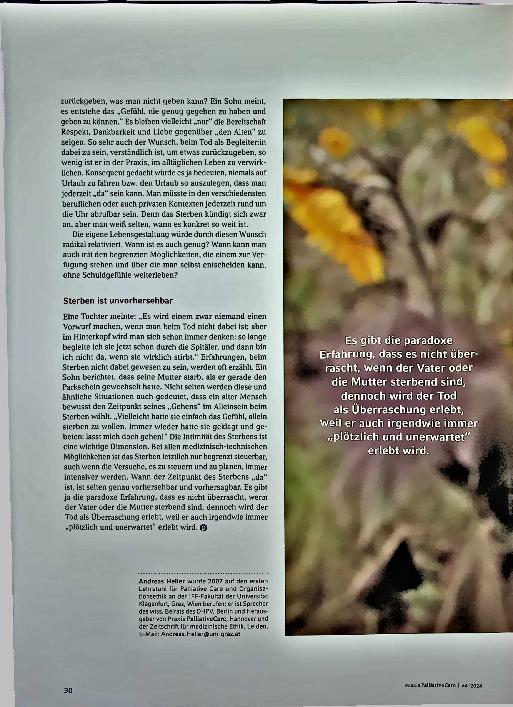 Vorschauseite 3: Mit den Eltern über das Sterben reden - Über den Wunsch der "Kinder" beim Sterben der Eltern dabei zu sein