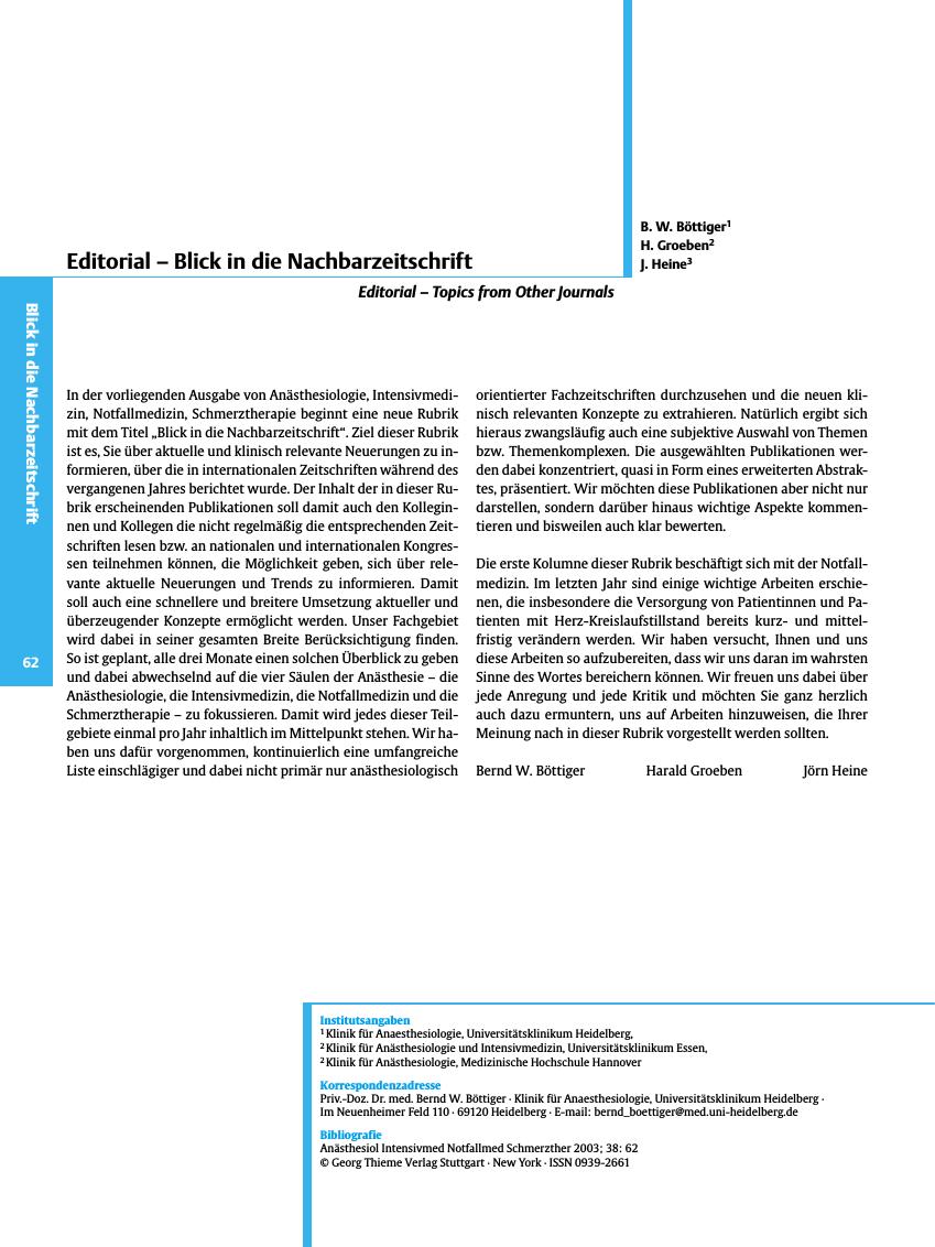 Vorschauseite 1: Editorial - Blick in die Nachbarzeitschrift