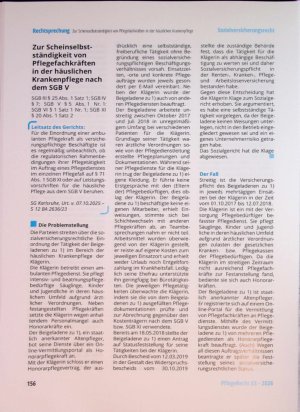 Vorschauseite 1: Zur Scheinselbstständigkeit von Pflegefachkräften in der häuslichen Krankenpflege nach dem SGB V
