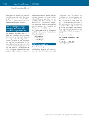 Vorschauseite 5: NIEDERSCHRIFT der ordentlichen Mitgliederversammlung der DGAI am 18. September 2025 in Kassel
