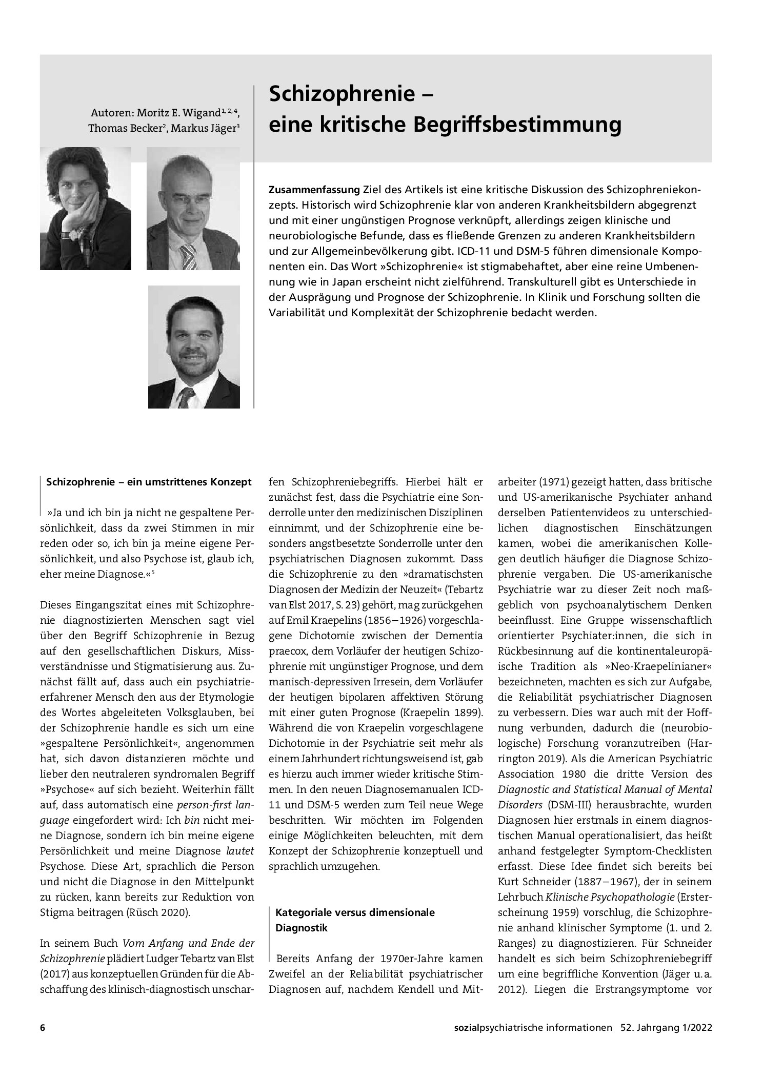 Vorschauseite 1: Schizophrenie – eine kritische Begriffsbestimmung