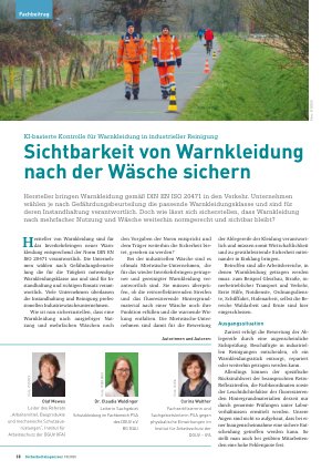 Vorschauseite 1: Sichtbarkeit von Warnkleidung nach der Wäsche sichern KI-basierte Kontrolle für Warnkleidung in industrieller Reinigung