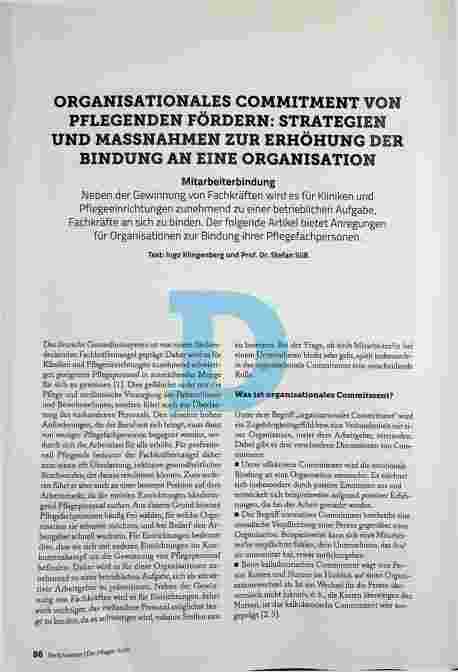 Vorschauseite 1: ORGANISATIONALES COMMITMENT VON PFLEGENDE FÖRDERN: STRATEGIEN UND MASSNAHMEN ZUR ERHÖHUNG DER BINDUNG AN EINE ORGANISATION