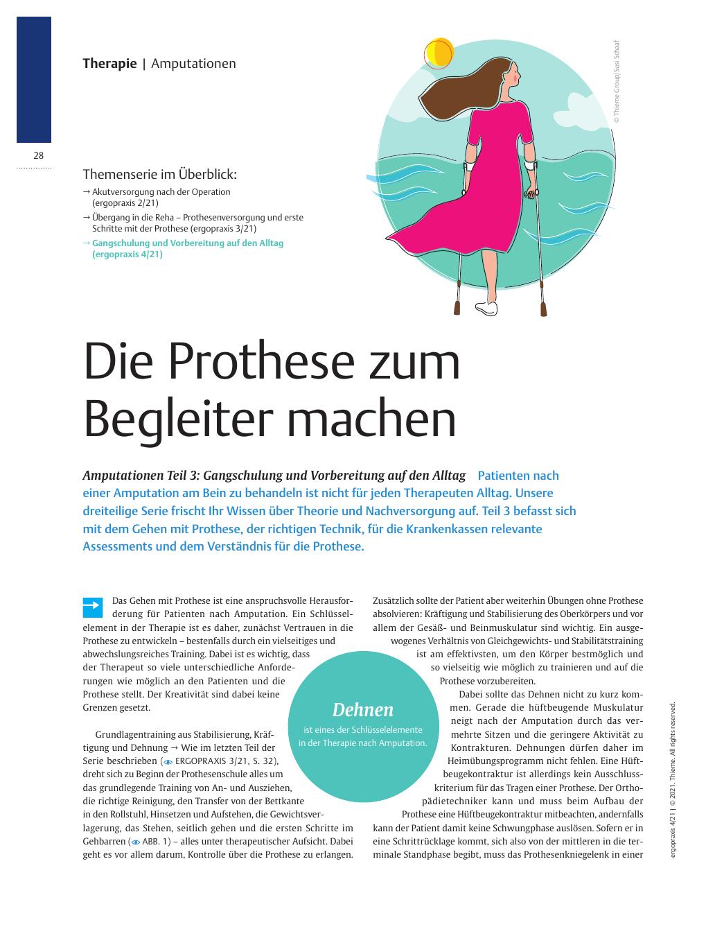 Vorschauseite 1: Die Prothese zum Begleiter machen? Amputationen Teil 3: Gangschulung und Vorbereitung auf den Alltag