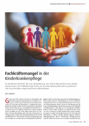 Vorschauseite 1: Fachkräftemangel in der Kinderkrankenpflege
