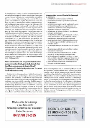 Vorschauseite 5: Fachkräftemangel in der Kinderkrankenpflege