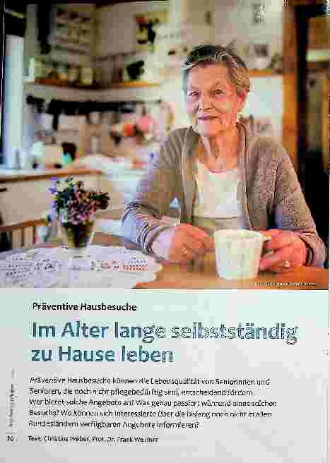 Vorschauseite 1: Präventive Hausbesuche im Alter: Lange selbstständig zu Hause leben.