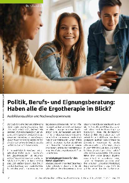 Vorschauseite 1: Politik, Berufsund Eignungsberatung: Haben alle die Ergotherapie im Blick?