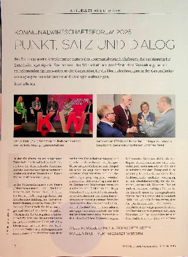Vorschauseite 1: Kommunalwirtschaftsforum 2025 Punkt, Satz und Dialog