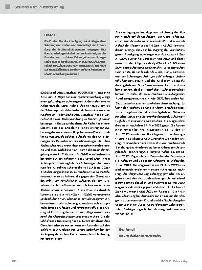 Vorschauseite 3: Kündigungsschutz bei unerkannter Schwangerschaft