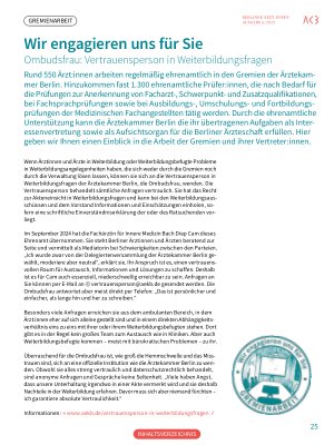 Vorschauseite 1: Wir engagieren uns für Sie Ombudsfrau: Vertrauensperson in Weiterbildungsfragen