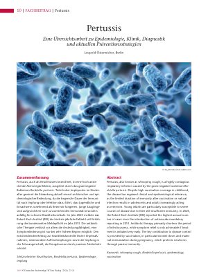 Vorschauseite 1: Pertussis Eine Übersichtsarbeit zu Epidemiologie, Klinik, Diagnostik und aktuellen Präventionsstrategien