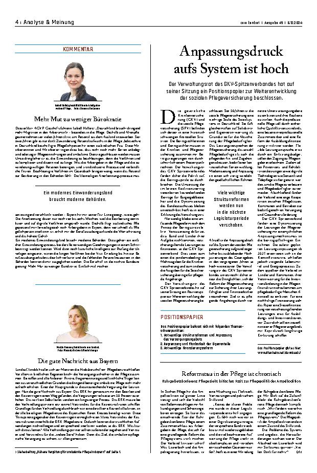 Vorschauseite 1: Anpassungsdruck auf das System ist hoch.
