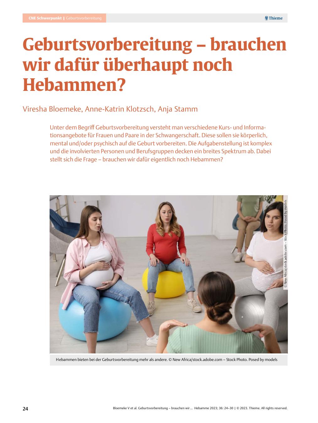 Vorschauseite 1: Geburtsvorbereitung – brauchen wir dafür überhaupt noch Hebammen?