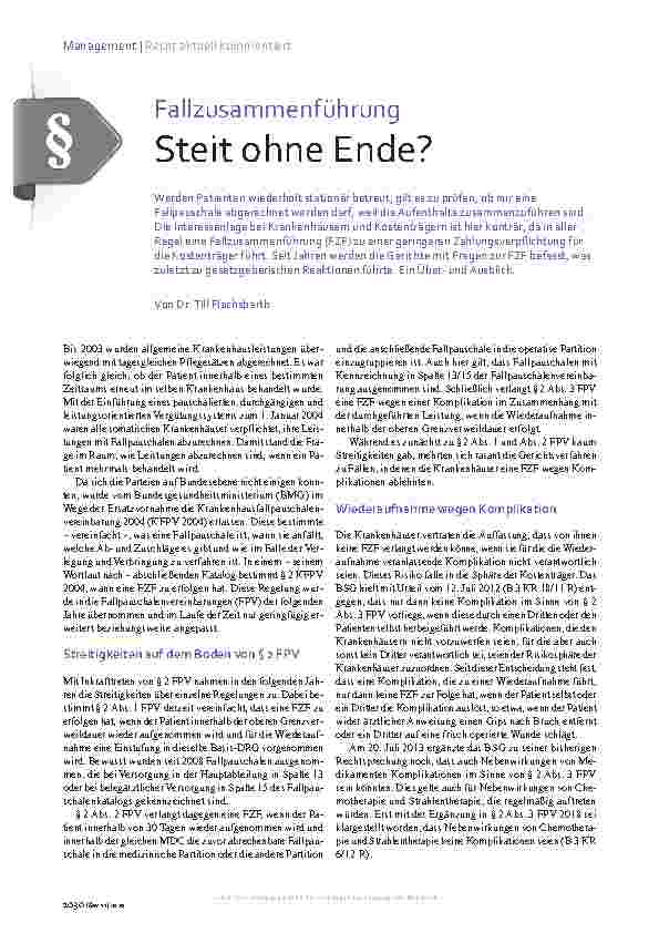 Vorschauseite 1: Fallzusammenführung Streit ohne Ende?