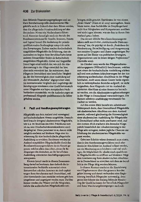 Vorschauseite 3: Brain Waste: Ausländische Pflegefachkräfte als Lösung für das Akademisierungsproblem der Pflege in Deutschland?