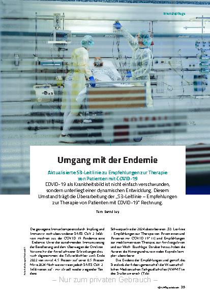 Vorschauseite 1: Umgang mit der Endemie