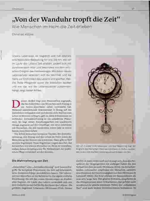 Vorschauseite 1: "Von der Wanduhr tropft die Zeit" - Wie Menschen im Heim die Zeit erleben