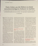 Vorschauseite 1: Harte Arbeit, um die Hütten zu einem menschenwürdigeren Zuhause zu machen.