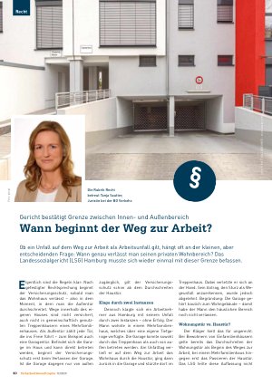 Vorschauseite 1: Gericht bestätigt Grenze zwischen Innenund Außenbereich Wann beginnt der Weg zur Arbeit?
