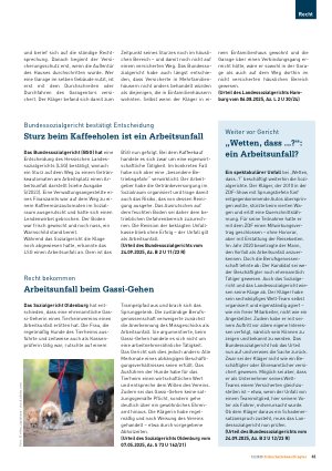 Vorschauseite 2: Gericht bestätigt Grenze zwischen Innenund Außenbereich Wann beginnt der Weg zur Arbeit?