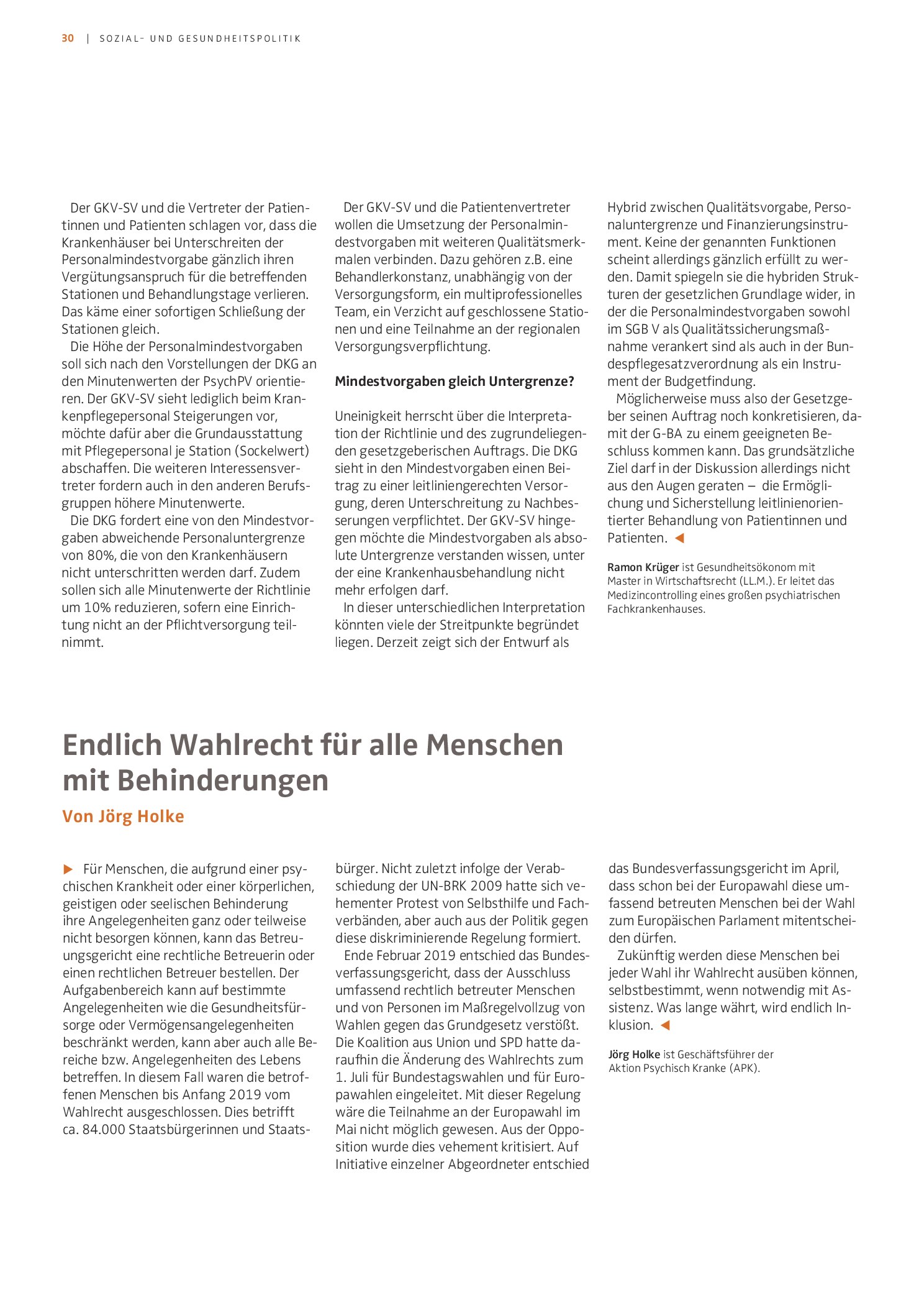 Vorschauseite 2: Personal und Qualität