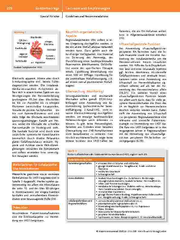Vorschauseite 4: Prävention & Therapie der systemischen Lokalanästhetika-Intoxikation (LAST) Aktualisierte Handlungsempfehlungen der DGAI