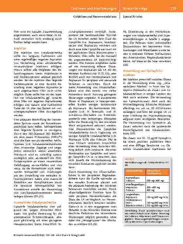 Vorschauseite 5: Prävention & Therapie der systemischen Lokalanästhetika-Intoxikation (LAST) Aktualisierte Handlungsempfehlungen der DGAI