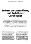 Vorschauseite 2: Steiner, der wandelbare, und Rudolf, der Unruhegeist