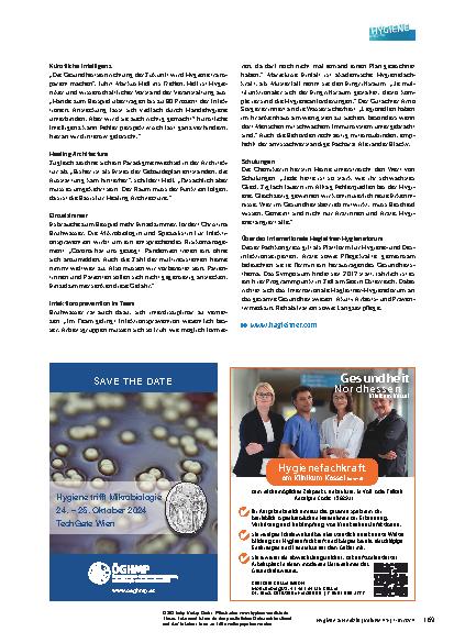 Vorschauseite 2: Studie zur digitalen Händehygiene am Universitätsklinikum Gießen und Marburg
