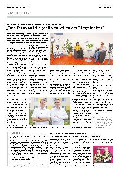 Vorschauseite 1: "Den Fokus auf die positiven Seiten der Pflege lenken."