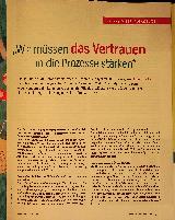 Vorschauseite 2: "Wir müssen das Vertrauen in die Prozesse stärken."