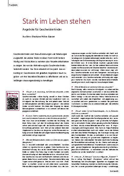 Vorschauseite 1: Stark im Leben stehen: Angebote für Geschwisterkinder