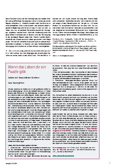 Vorschauseite 4: Stark im Leben stehen: Angebote für Geschwisterkinder