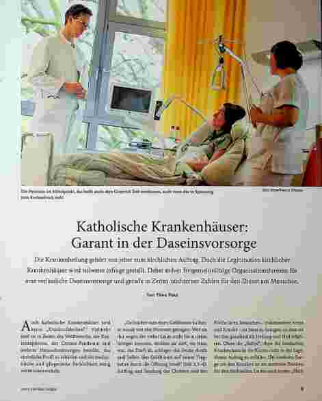Vorschauseite 1: Katholische Krankenhäuser: Garantie der Daseinsvorsorge