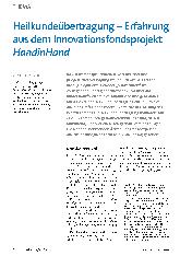 Vorschauseite 1: Heilkundeübertragung - Erfahrung aus dem Innovationsfondsprojekt Hand in Hand
