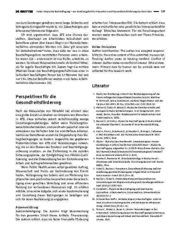 Vorschauseite 3: Atypische Beschäftigung – ein Handlungsfeld für Prävention und Gesundheitsförderung bei der Arbeit
