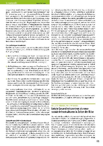 Vorschauseite 1: Lokale Gesundheitszentren als neue soziale Infrastrukturen in Zeiten der Krise