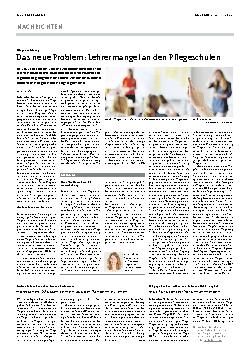Vorschauseite 1: Das neue Problem: Lehrermangel an den Pflegeschulen