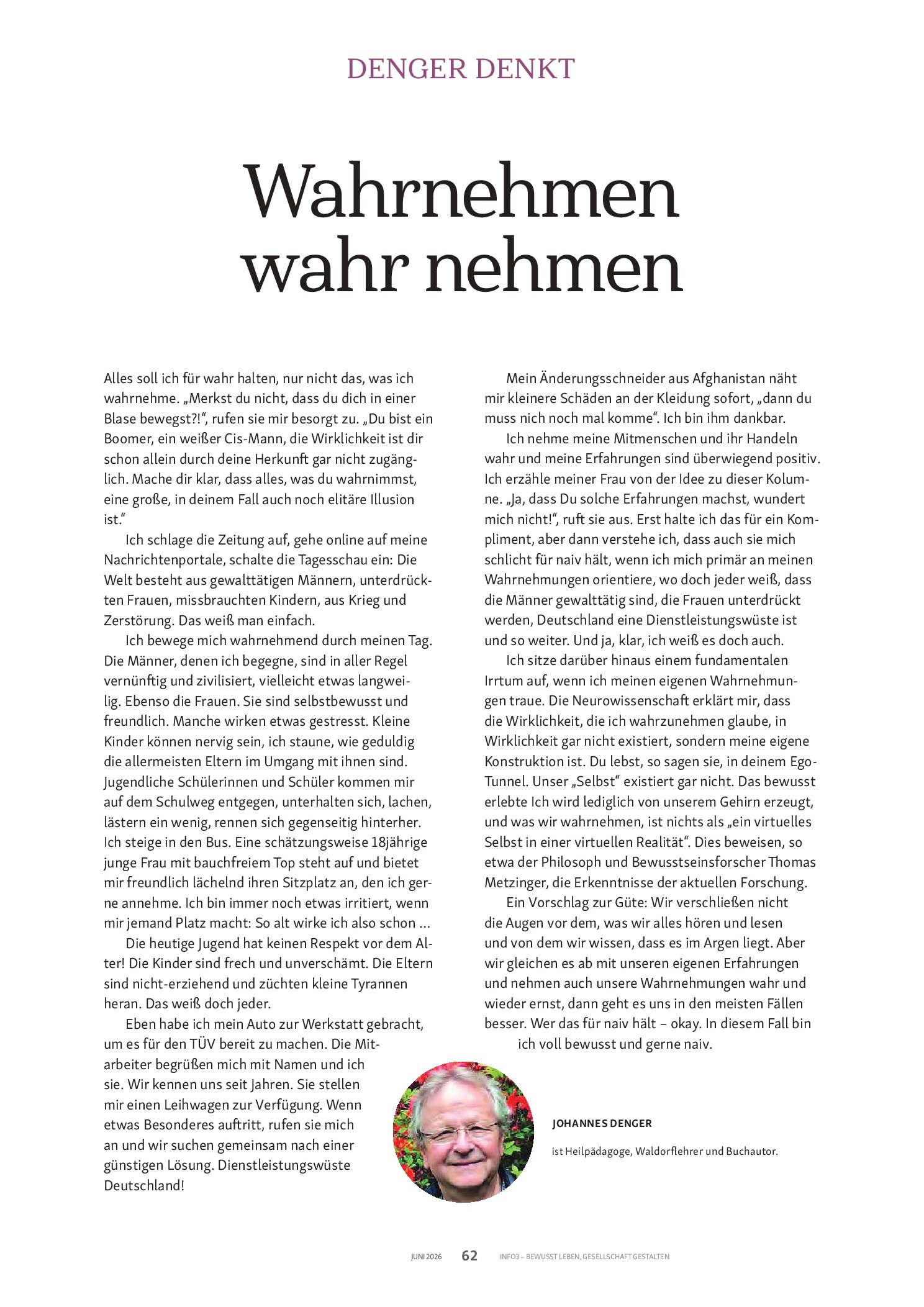 Vorschauseite 1: Wahrnehmen, wahr nehmen
